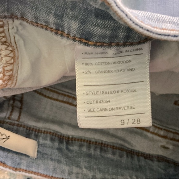 KanCan Blue Jean Shorts with Cuffed Hem and Distressed Look - Picture 9 of 9